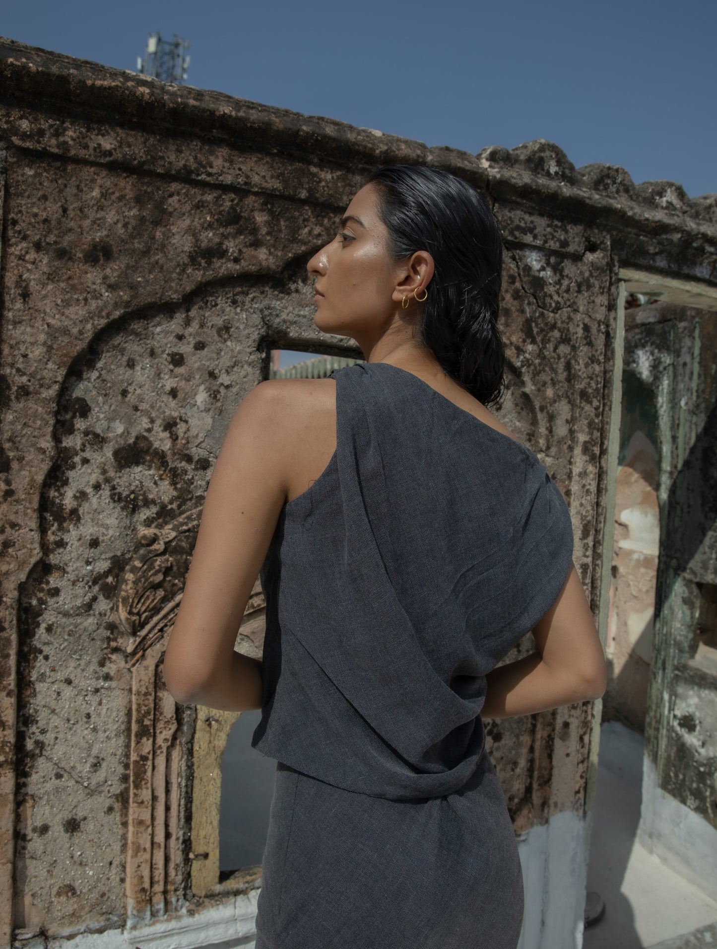 Off-the-Shoulder Black Top