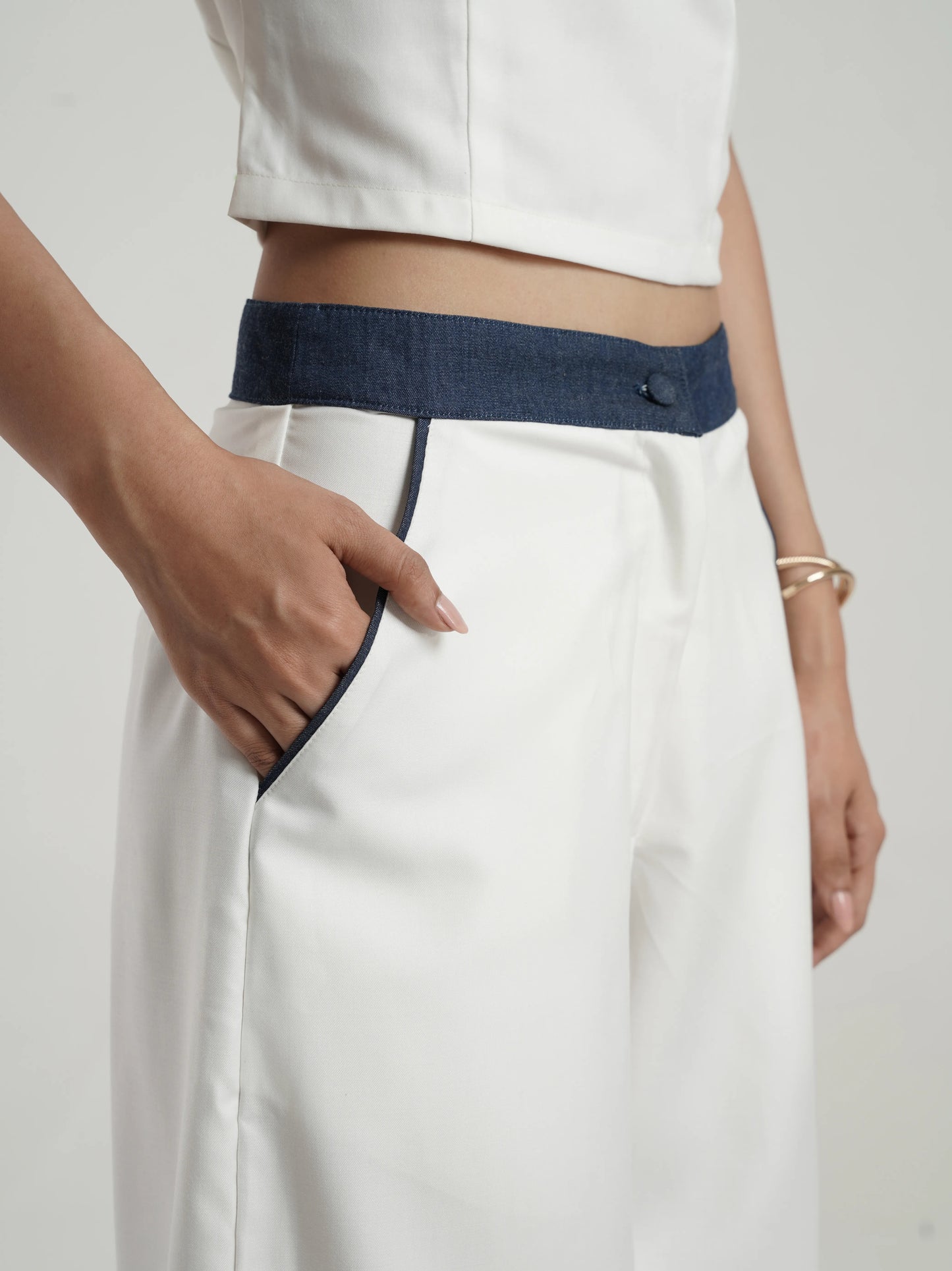 Denim detail coord set