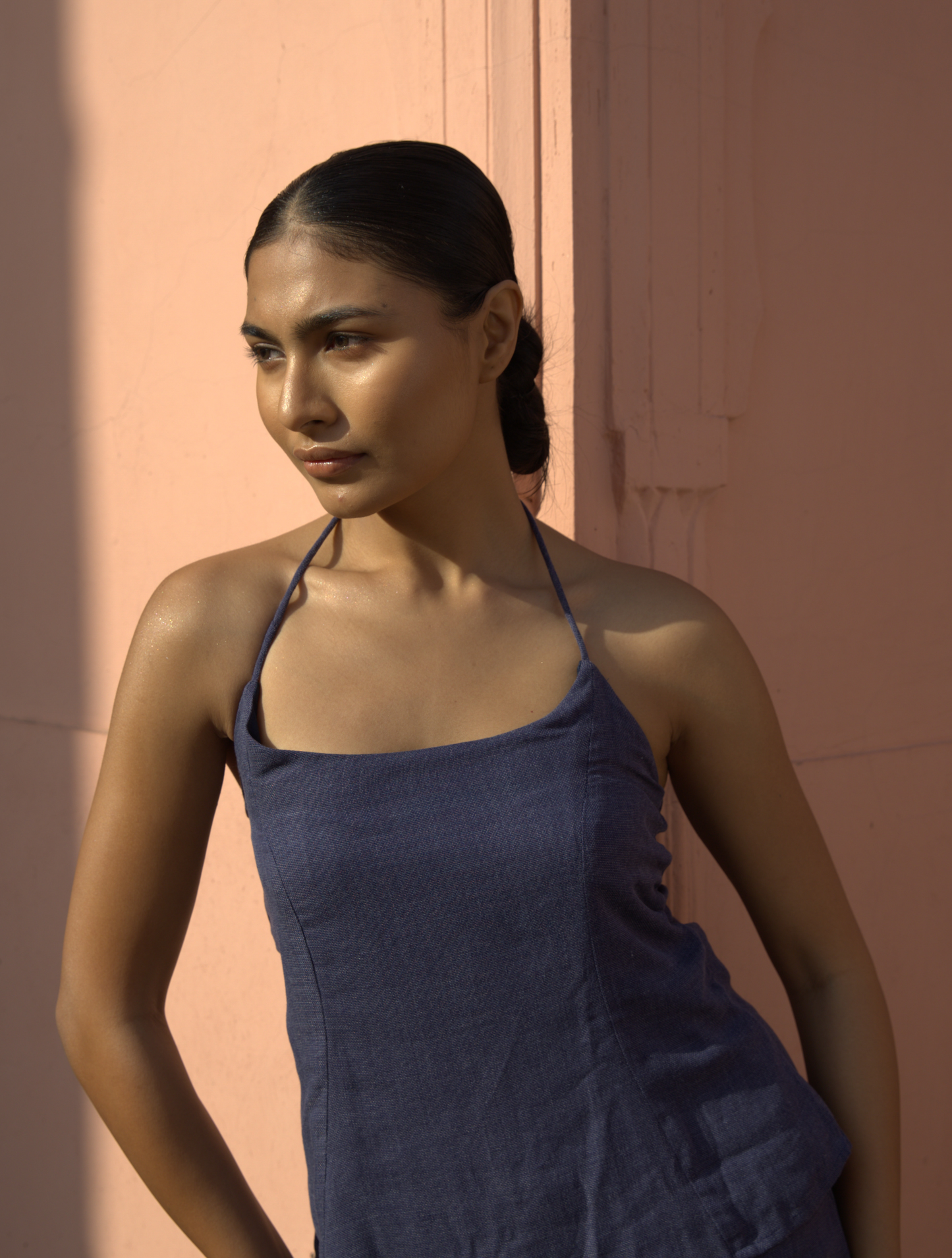 Denim Blue Halter Top