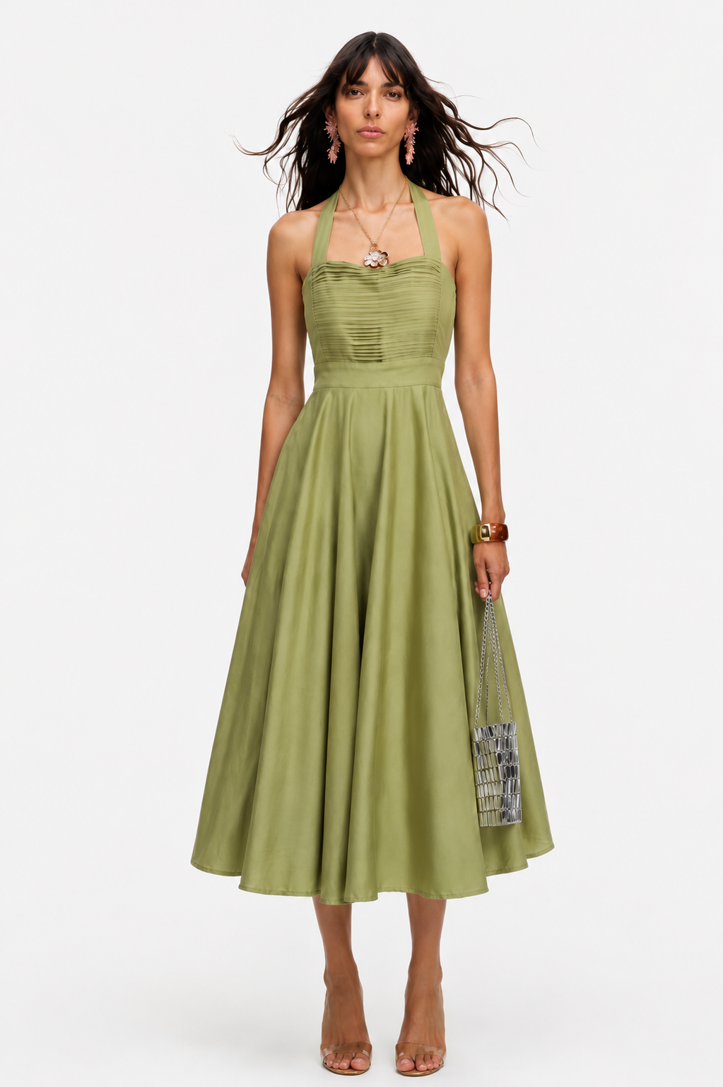 Elle dress in Matcha Green