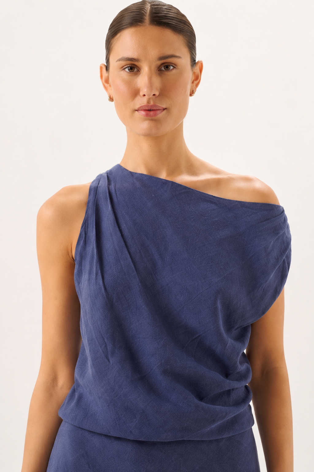 Off The Shoulder Denim Blue Top