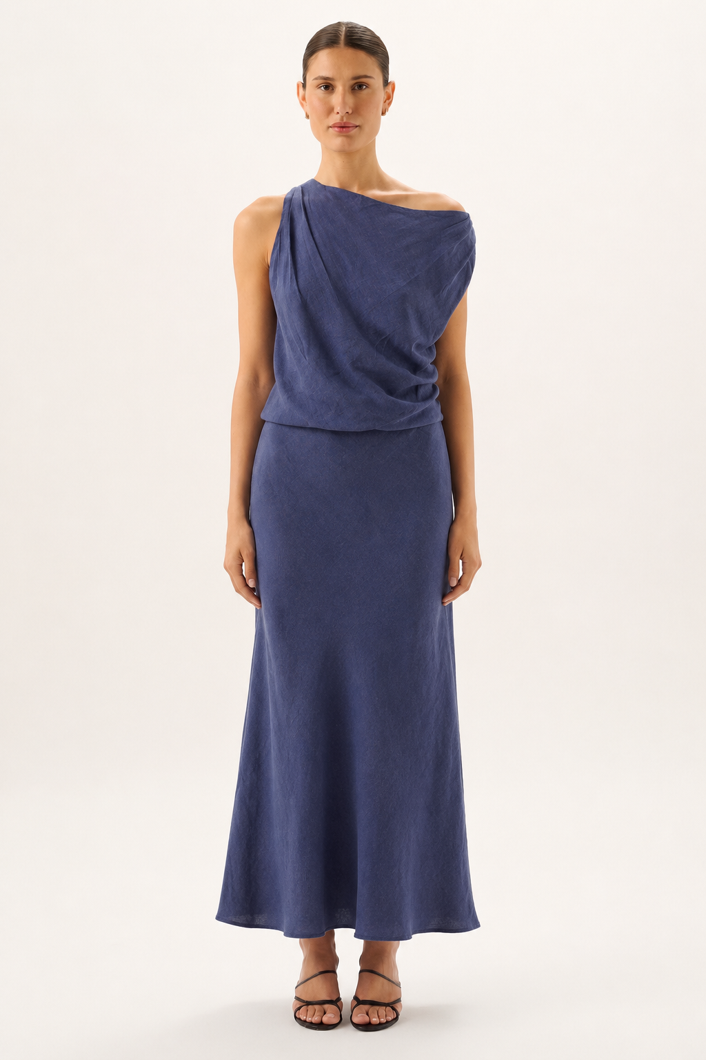 Off The Shoulder Denim Blue Top - Image 3