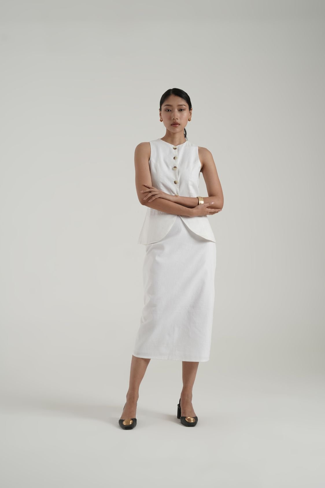 Poise waistcoat set with Midi Skirt