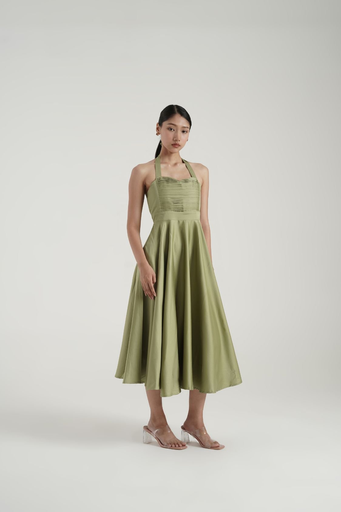 Elle dress in Matcha Green