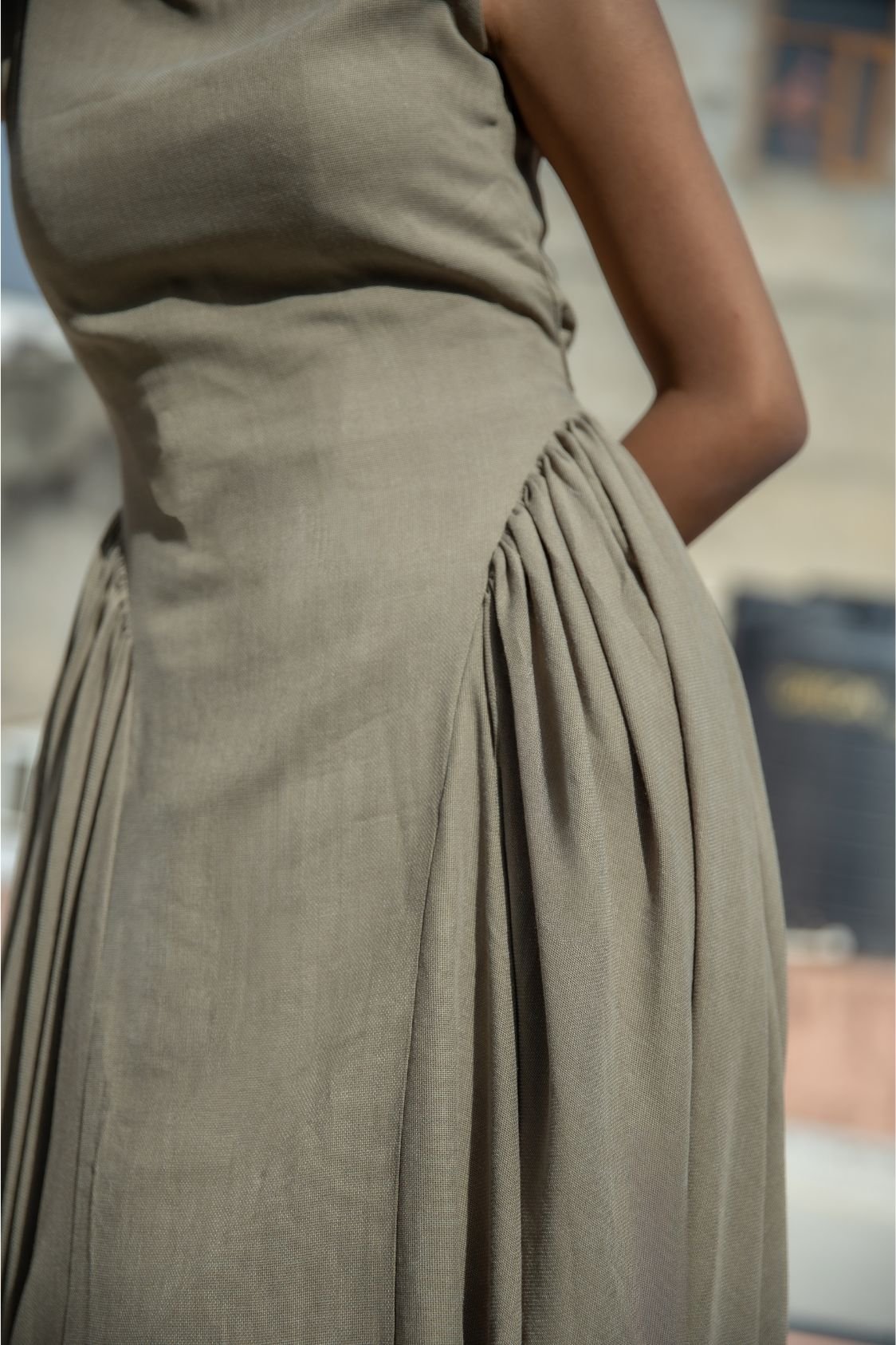 Aura Olive Dress - Image 3