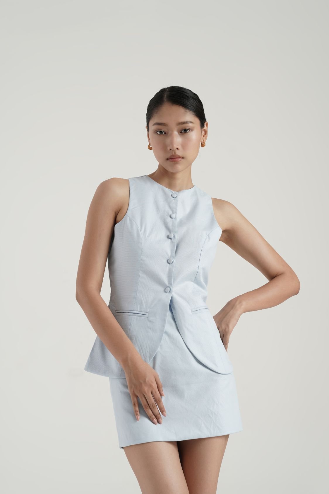 Poise Ice Blue waistcoat set