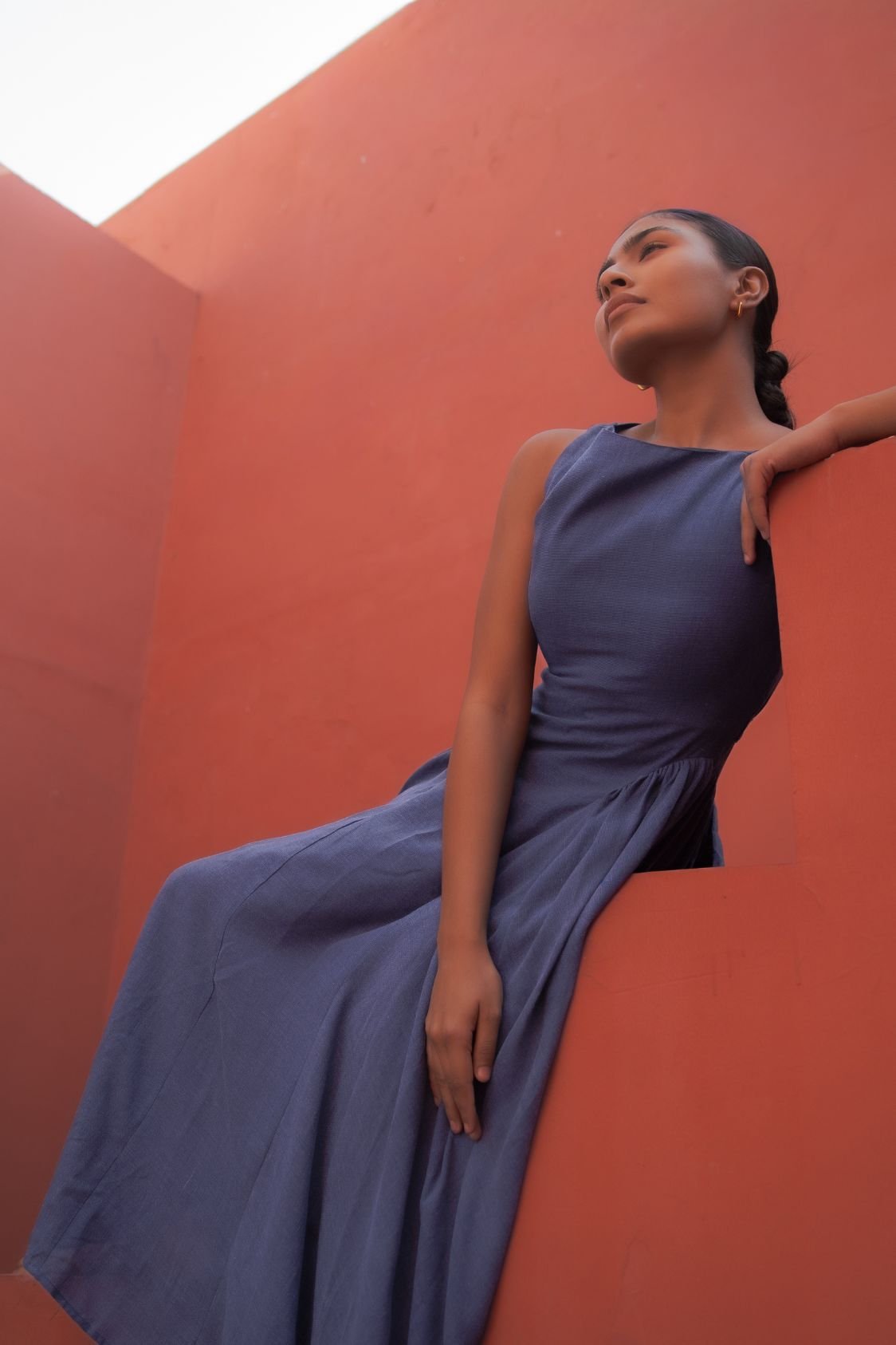 Aura Denim Blue Dress - Image 5