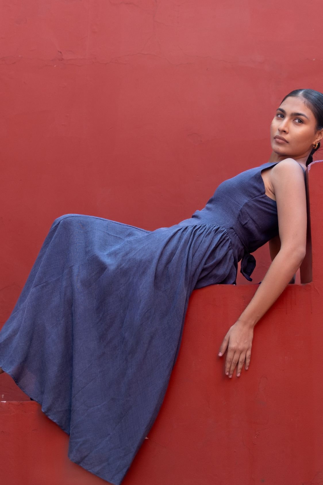 Aura Denim Blue Dress - Image 3