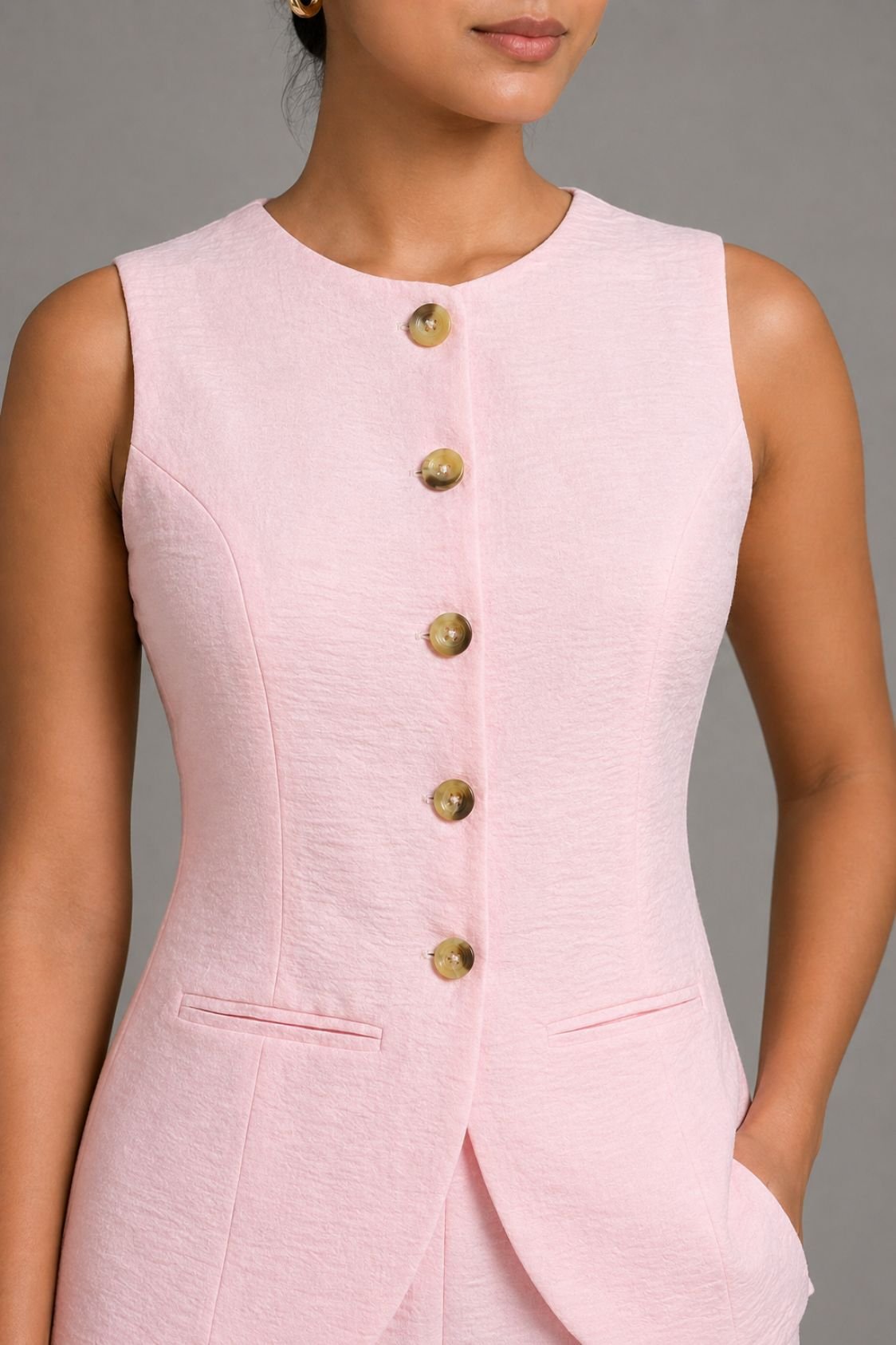 Pink waistcoat Pant Set - Image 2