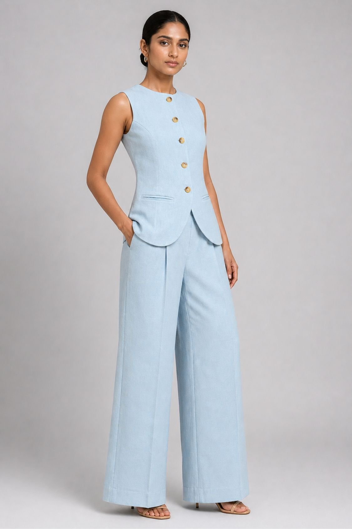 Blue waistcoat Pant Set - Image 5