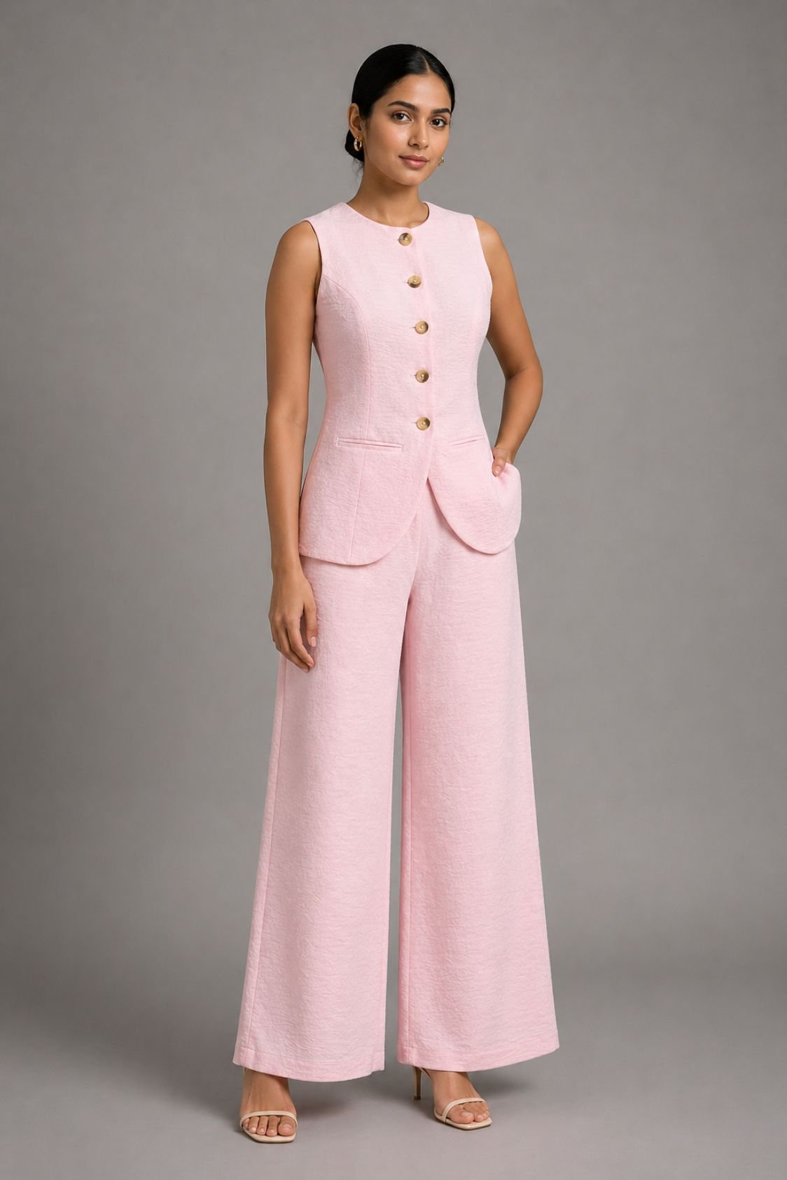 Pink waistcoat Pant Set - Image 6