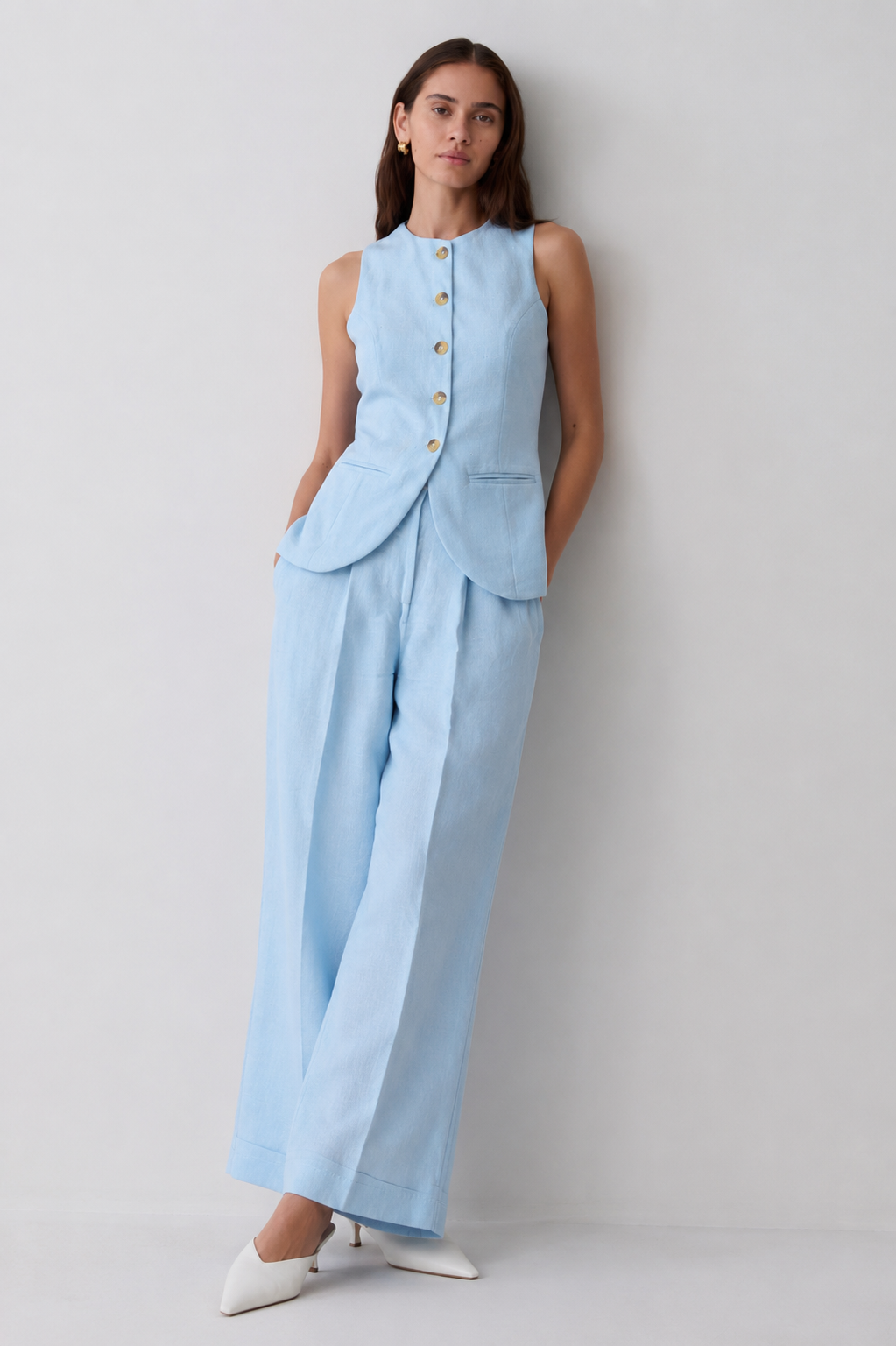 Blue waistcoat Pant Set