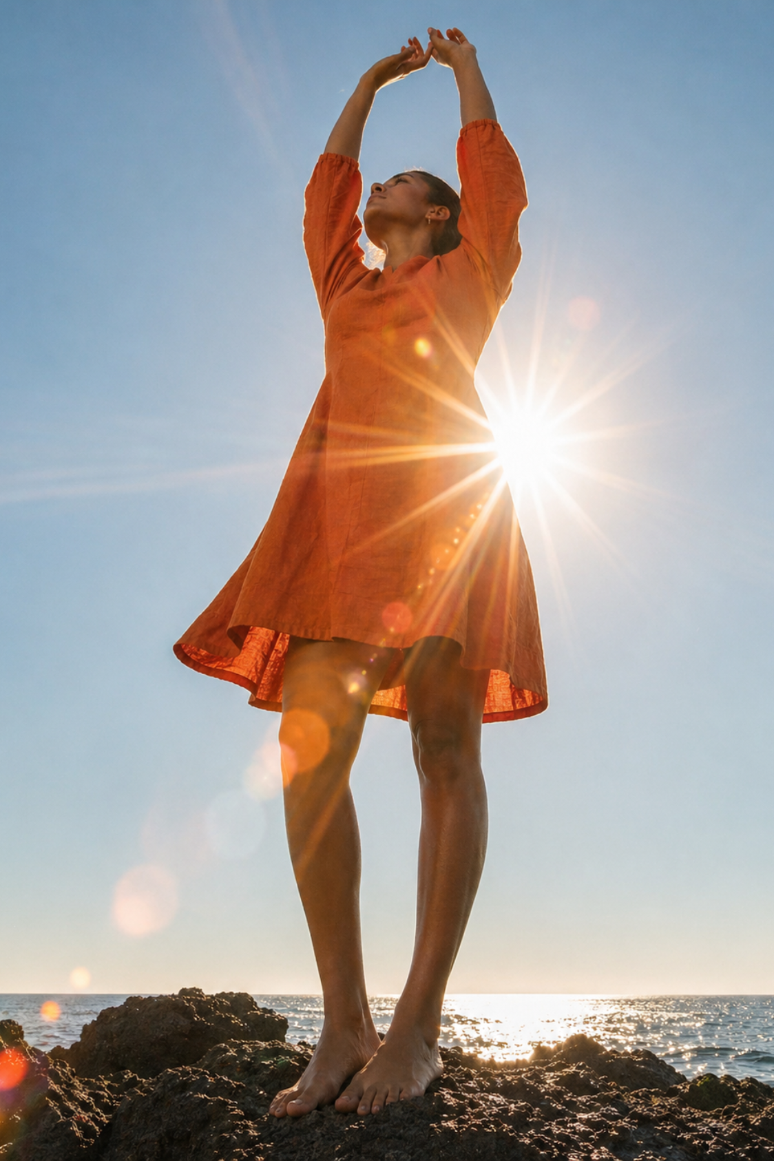 Cotton Solid Short Dress - Image 2